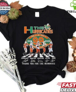 Official Clinton Portis Warren Sapp Michael Irvin Ray Lewis Ed Reed The Miami Hurricanes 99 Years 1926 2025 Signature Thank You For The Memories Signatures T Shirts