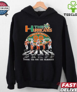 Official Clinton Portis Warren Sapp Michael Irvin Ray Lewis Ed Reed The Miami Hurricanes 99 Years 1926 2025 Signature Thank You For The Memories Signatures T Shirts