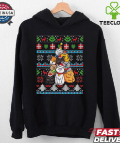 Official Color Art Christmas Cat Tree Ugly 2024 Shirt
