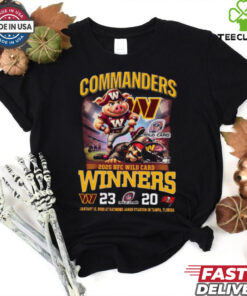 Official Commanders 2025 NFC Wild Card Winners Washington Commanders Beat Tampa Bay Buccaneers 23 20 Mascot Jan 12, 2025 Shirt