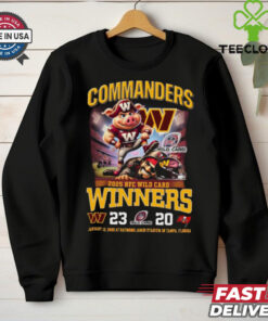 Official Commanders 2025 NFC Wild Card Winners Washington Commanders Beat Tampa Bay Buccaneers 23 20 Mascot Jan 12, 2025 Shirt