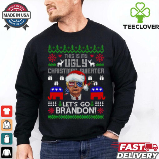 Official Conservative Santa Trump This Is My Ugly Christmas 2024 Shirt Let’s Go Brandon Ugly Christmas 2024 Shirt