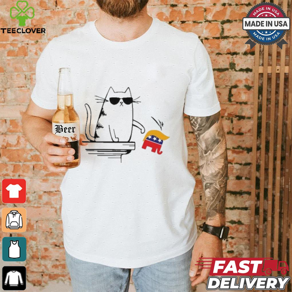 Official Cool Cat Knock Over Trump Elephant Hair 2024 Shirt Official Cool Cat Knock Over Trump Elephant Hair 2024 Shirt