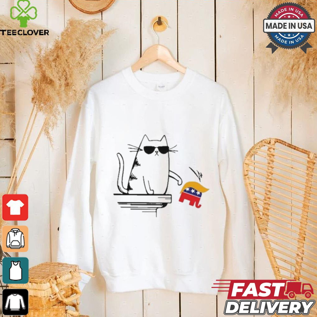 Official Cool Cat Knock Over Trump Elephant Hair 2024 Shirt Official Cool Cat Knock Over Trump Elephant Hair 2024 Shirt