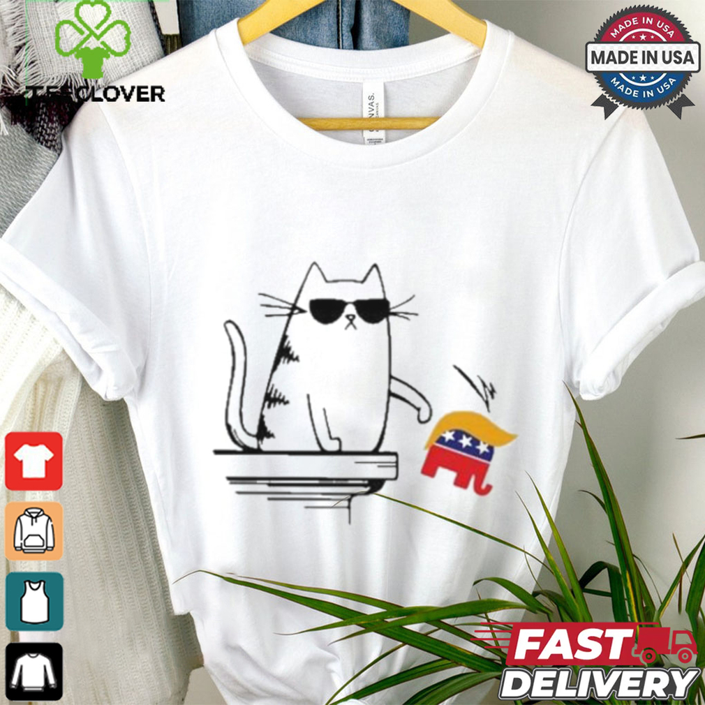 Official Cool Cat Knock Over Trump Elephant Hair 2024 Shirt Official Cool Cat Knock Over Trump Elephant Hair 2024 Shirt