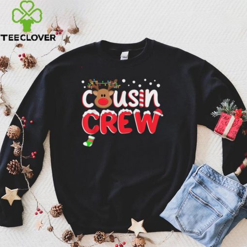 Official Cousin Crew Christmas 2021 Family Matching Pajamas Santa Elf T Shirt Hoodie, Sweat