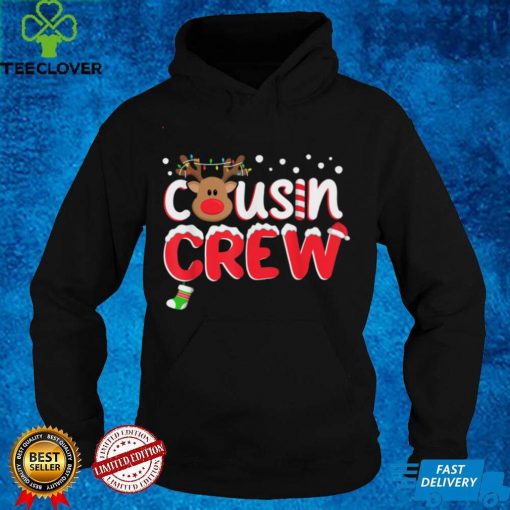 Official Cousin Crew Christmas 2021 Family Matching Pajamas Santa Elf T Shirt Hoodie, Sweat