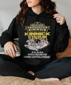 Official Crossover Kinnick Iowa Women’s Basketball Kinnick Stadium 55,646 World Record For A Women’s Basketball Attendance Tee Shirt