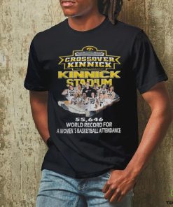 Official Crossover Kinnick Iowa Women’s Basketball Kinnick Stadium 55,646 World Record For A Women’s Basketball Attendance Tee Shirt