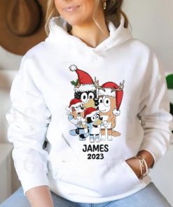 Official Custom Kid Name Bluey Family 2023 Christmas Ceramic T Shirt 1 Official Custom Kid Name Bluey Family 2023 Christmas Ceramic T Shirt