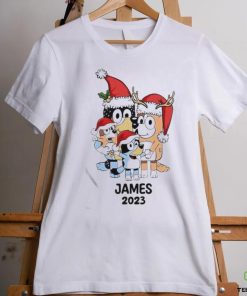 Official Custom Kid Name Bluey Family 2023 Christmas Ceramic T Shirt 2 Official Custom Kid Name Bluey Family 2023 Christmas Ceramic T Shirt