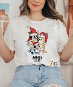 Official Custom Kid Name Bluey Family 2023 Christmas Ceramic T Shirt 4 Official Custom Kid Name Bluey Family 2023 Christmas Ceramic T Shirt