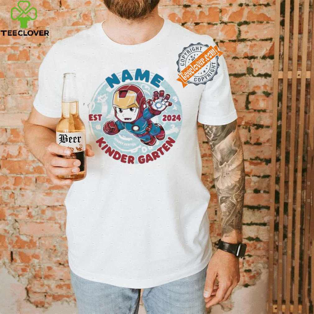 Official Custom hero iron man kindergarten est 2024 shirt Official Custom hero iron man kindergarten est 2024 shirt