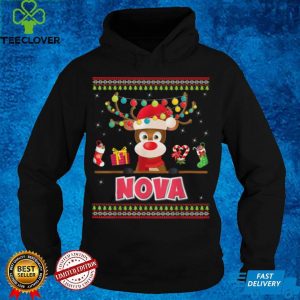 Official Cute Reindeer Nova Merry Christmas Light Santa Hat Sweater T Shirt