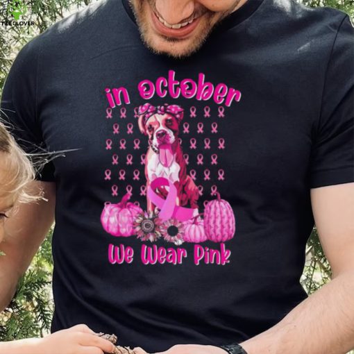 Official Cute We Wear Pink Boxer Breast Cancer Pumpkin Halloween T Shirt