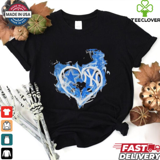 Official Dallas Cowboys And New York Yankees Heart Shirt