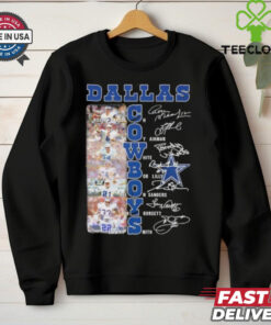 Official Dallas Cowboys Football Signature Unisex T-Shirt with a sleek design featuring player signatures and team pride, perfect for Cowboys fans.