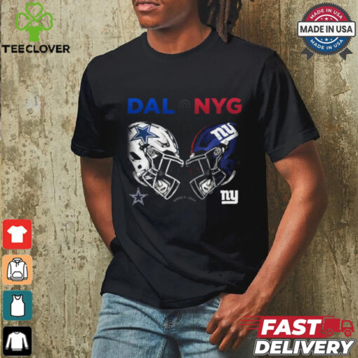 Official Dallas Cowboys vs New York Giants NFL Week 4 2024 Helmet Matchup Shirt