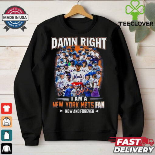 Official Damn Right I Am A New York Mets Fan Now And Forever hoodie, sweater, longsleeve, shirt v-neck, t-shirt