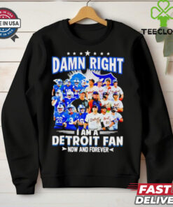 Official Damn Right I am a Detroit Fan Detroit Tigers Detroit Lions now and forever shirt