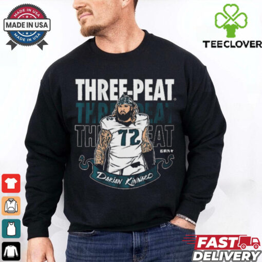 Official Darian Kinnard Three Peat Philadelphia Eagles NFL Football t shirt