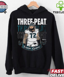Official Darian Kinnard Three Peat Philadelphia Eagles NFL Football t shirt