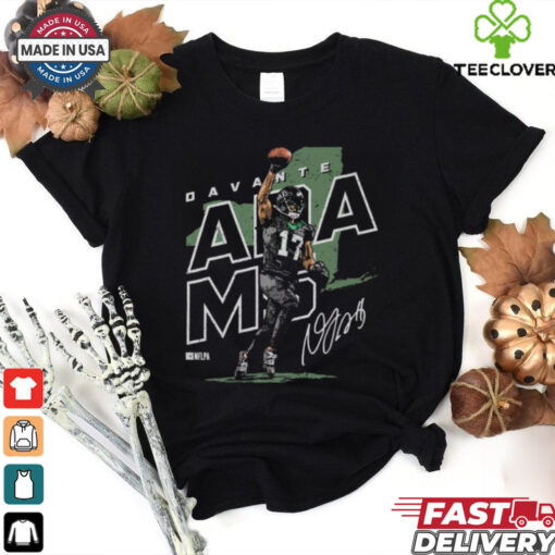 Official Davante Adams New York Jets NFL Player Map Signature t shirt