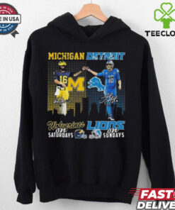 Official Davis Warren Michigan Wolverines On Saturdays x Jared Goff’s Detroit Lions On Sundays Signatures 2024 Shirt