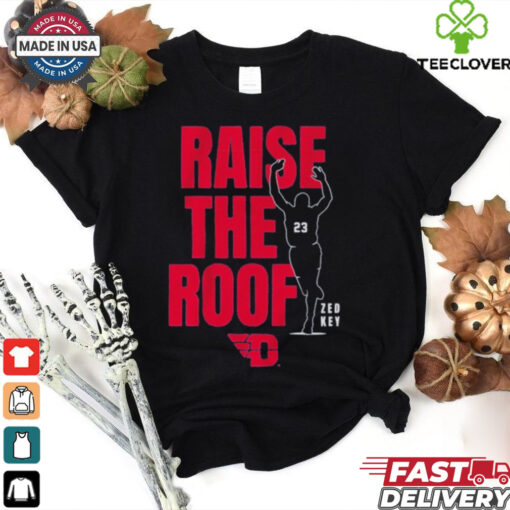Official Dayton Basketball Zed Key Raise the Roof Shirt