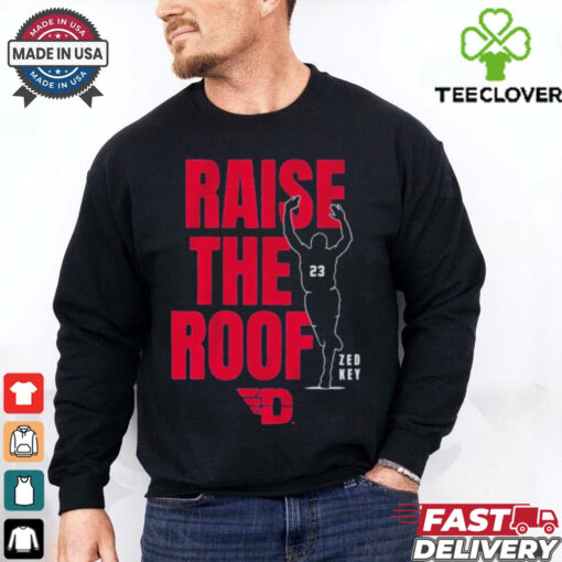 Official Dayton Basketball Zed Key Raise the Roof Shirt