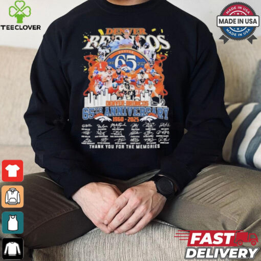Official Denver Broncos 1960 2024 65th Anniversary Signature Thank You For The Memories Unisex T Shirt