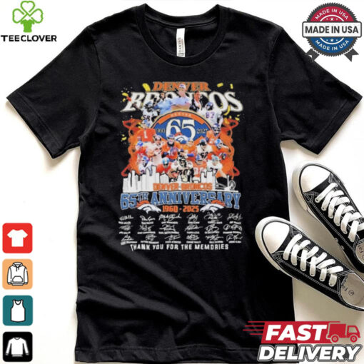 Official Denver Broncos 1960 2024 65th Anniversary Signature Thank You For The Memories Unisex T Shirt
