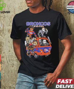 Official Denver Broncos NFL Horror Characters Movie Hippie Halloween Shirt