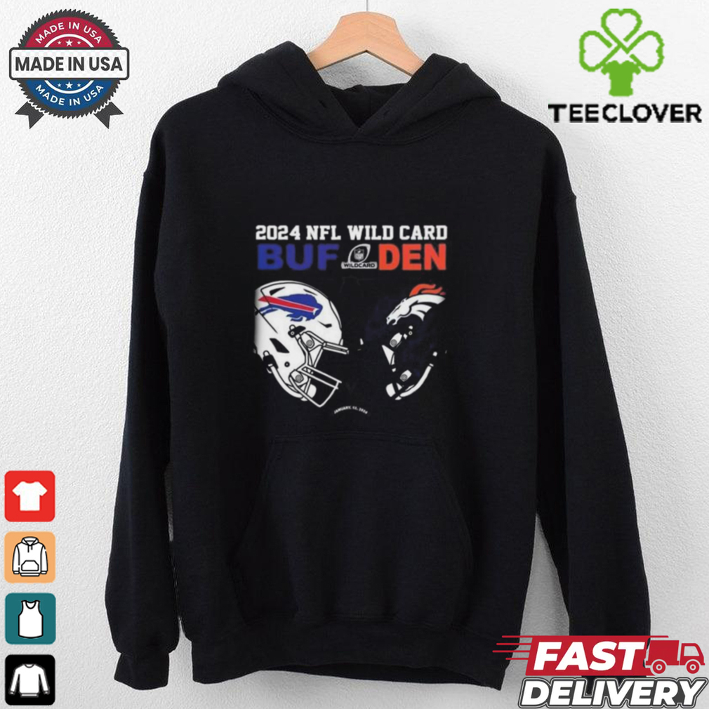 Official Denver Broncos Vs Buffalo Bills 2024 NFL Wild Card Matchup T shirt Official Denver Broncos Vs Buffalo Bills 2024 NFL Wild Card Matchup T shirt