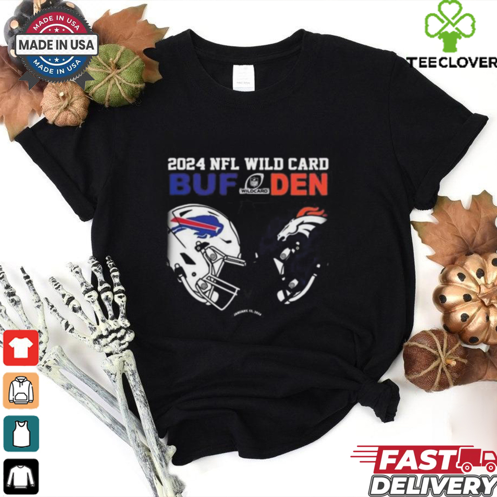 Official Denver Broncos Vs Buffalo Bills 2024 NFL Wild Card Matchup T shirt Official Denver Broncos Vs Buffalo Bills 2024 NFL Wild Card Matchup T shirt