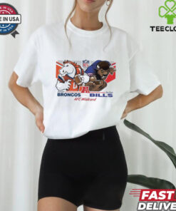 Official Denver Broncos Vs Buffalo Bills Football AFC Wild Card Matchups NFL Football Playoffs Mascot Eric Poole Painting t shirt