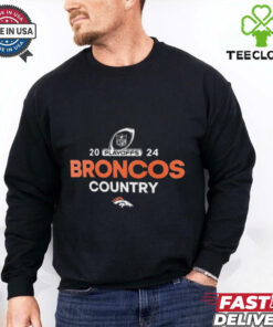 Official Denver Broncos vs. Kansas City Chiefs Broncos Country 2024 NFL Playoffs T-Shirt with a bold, spirited design, perfect for Broncos fans supporting their team in the playoffs.