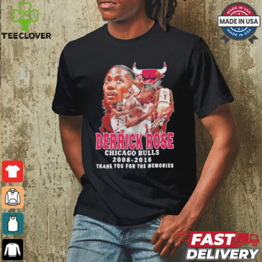 Official Derrick Rose Chicago Bulls 2008 2016 Thank You For The Memories Signatures Shirt