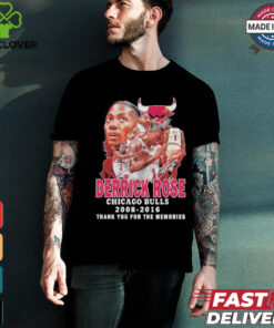 Official Derrick Rose Chicago Bulls 2008 2016 Thank You For The Memories Signatures Shirt