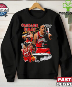 Official Derrick Rose no 1 Chicago Bulls basketball graphic shirt