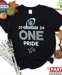 Official Detroit Lions 2024 NFL Playoffs One Pride T-shirt football fan gear for playoff season