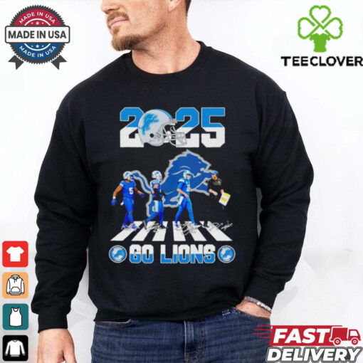 Official Detroit Lions 2025 players signatures go Lions shirt