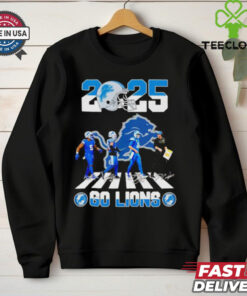 Official Detroit Lions 2025 Players Signatures Go Lions Shirt with a bold design featuring player signatures, perfect for Lions fans celebrating the 2025 season.