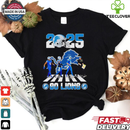 Official Detroit Lions 2025 players signatures go Lions shirt