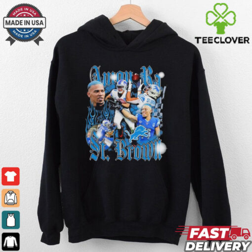 Official Detroit Lions Amon Ra St. Brown Notorious Player Graphic T Shirt