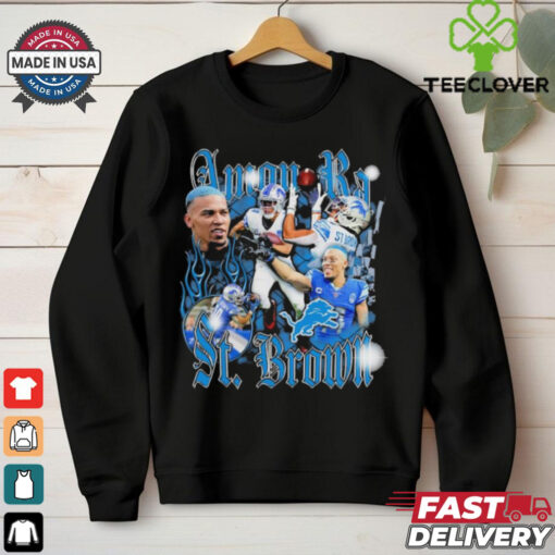 Official Detroit Lions Amon Ra St. Brown Notorious Player Graphic T Shirt