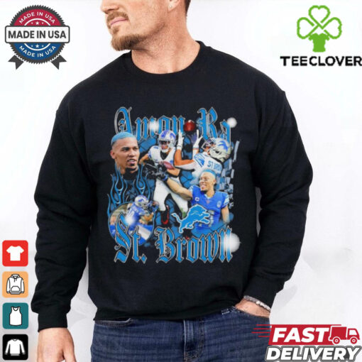 Official Detroit Lions Amon Ra St. Brown Notorious Player Graphic T Shirt