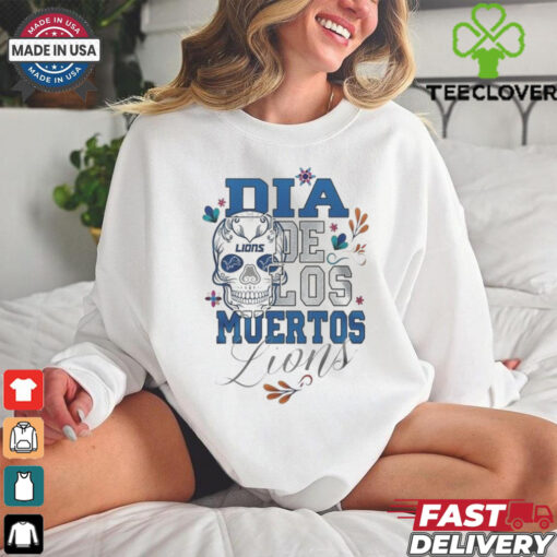 Official Detroit Lions Football Dia De Los Muertos Skull 2024 Shirt