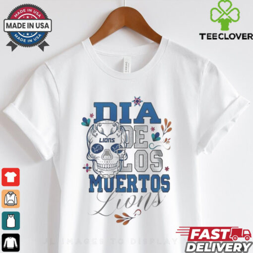 Official Detroit Lions Football Dia De Los Muertos Skull 2024 Shirt