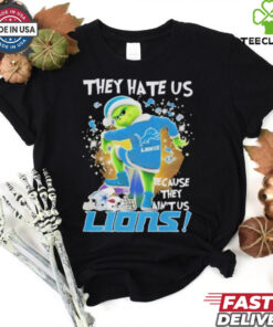Official Detroit Lions Grinch They Hate Us Because They Ain’t Us T Shirt